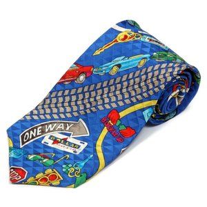 DOLLAR RENT A CAR UTY Blue Traffic Driving Stop Light Road Men's Silk Neck Tie